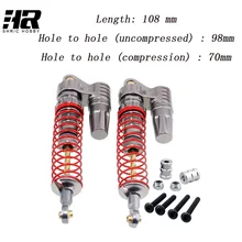 2pcs Free shipping RC car 108mm Aluminum Piggyback Shock Absorber Springs for Crawlers CC01 D90 SCX10 High Quality