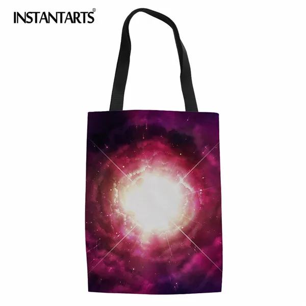 Instantarts Винтаж Galaxy Star печати сумка-шоппер Экологичные белье многоразовый мешок модные женские большие сумки Tote сумки на ремне - Цвет: CB024Z22