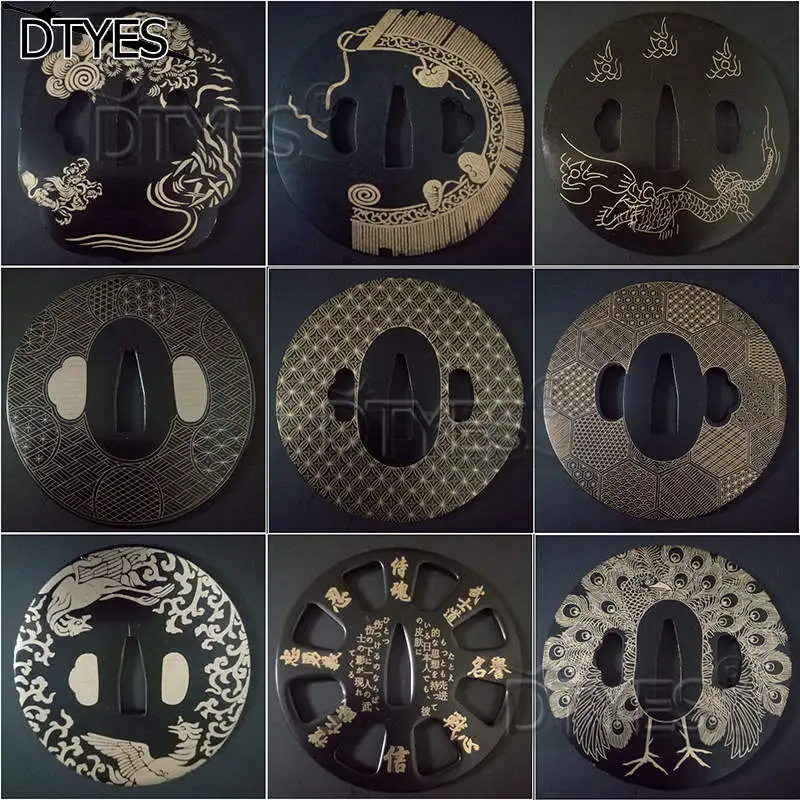 

Japanese Samurai Sword Fittings Beautiful Iron Tsuba Guard For Katana Wakizashi Tanto 3.2cm Width(Near Habaki) Blade Ir01-Ir25