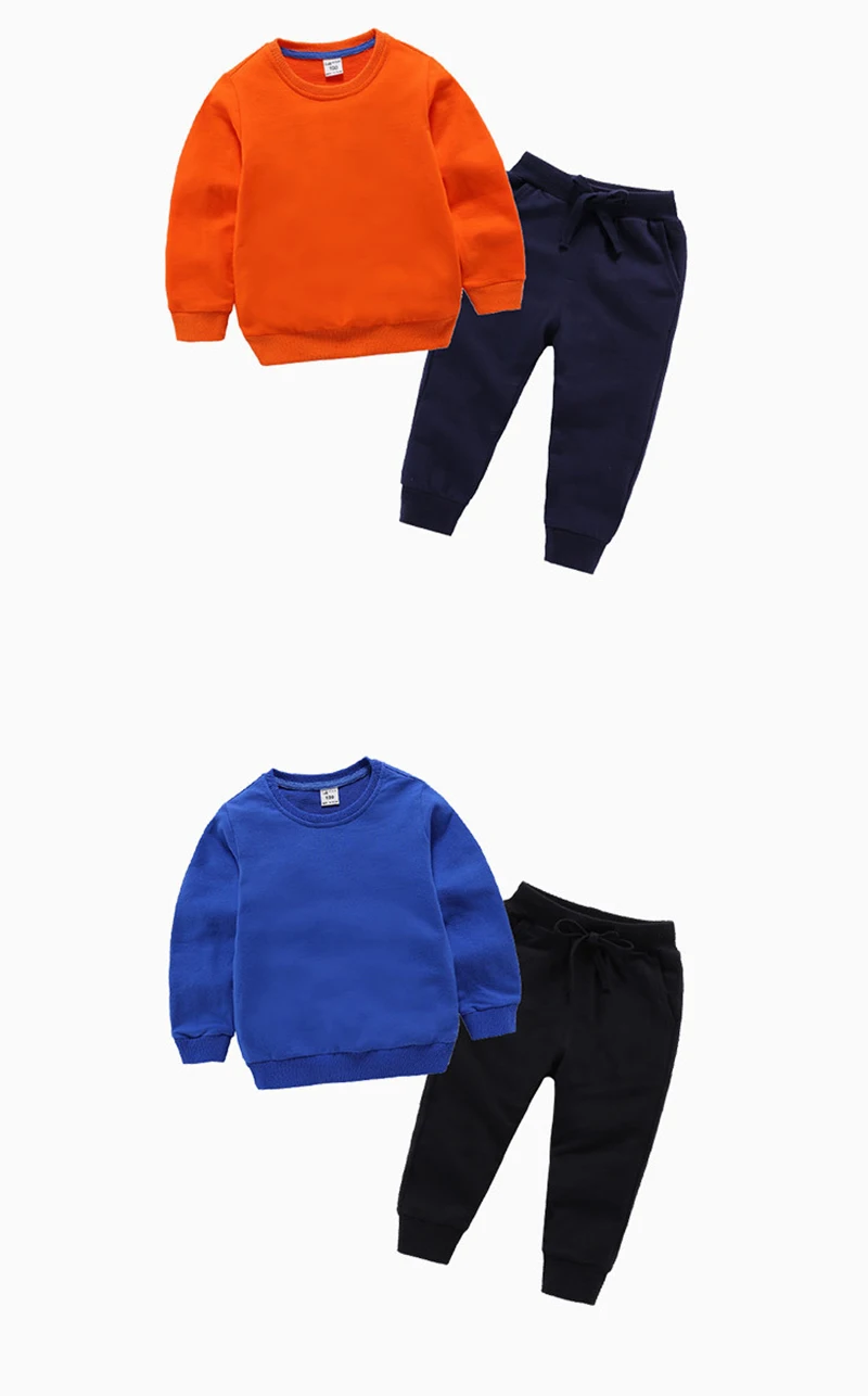 Детская одежда коллекция 2019 года, осенне-зимняя одежда для маленьких мальчиков футболка + штаны, спортивный костюм для девочек, комплекты