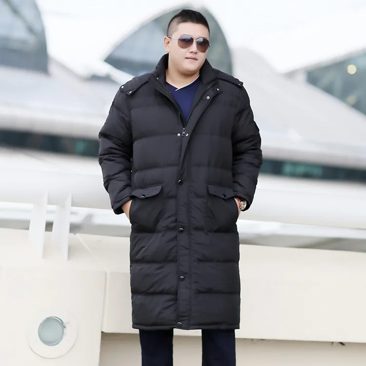 Winter long down men jacket plus size 9XL 8XL 7XL 6XL coat Overknee thick Down Coats winter hooded Thicken | Мужская одежда