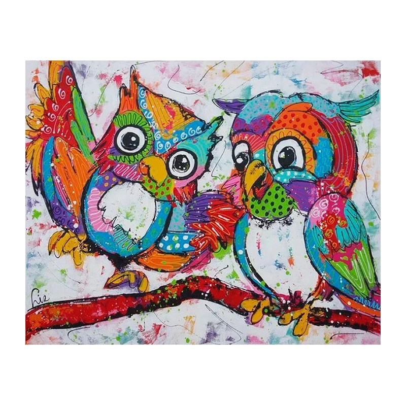Animal owl Diy painting resin diamond crystal Mosaic cross-stitch sitting room diamond painting