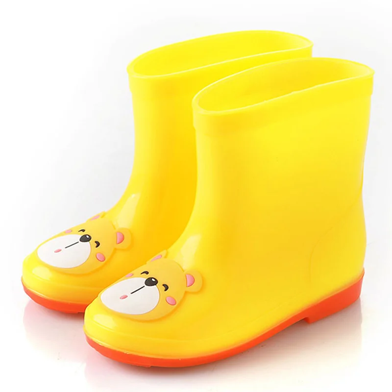 yellow Модные резиновые сапоги для маленьких детей; Новинка; милые детские резиновые сапоги с рисунком для девочек и мальчиков; резиновые сапоги; EUR24-28 - Цвет: yellow