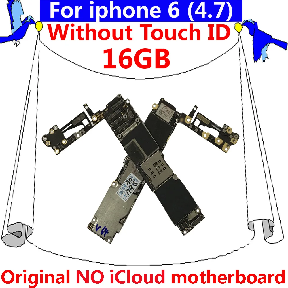 По всему миру разблокирована чистая материнская плата iCloud без touch ID для iphone 6