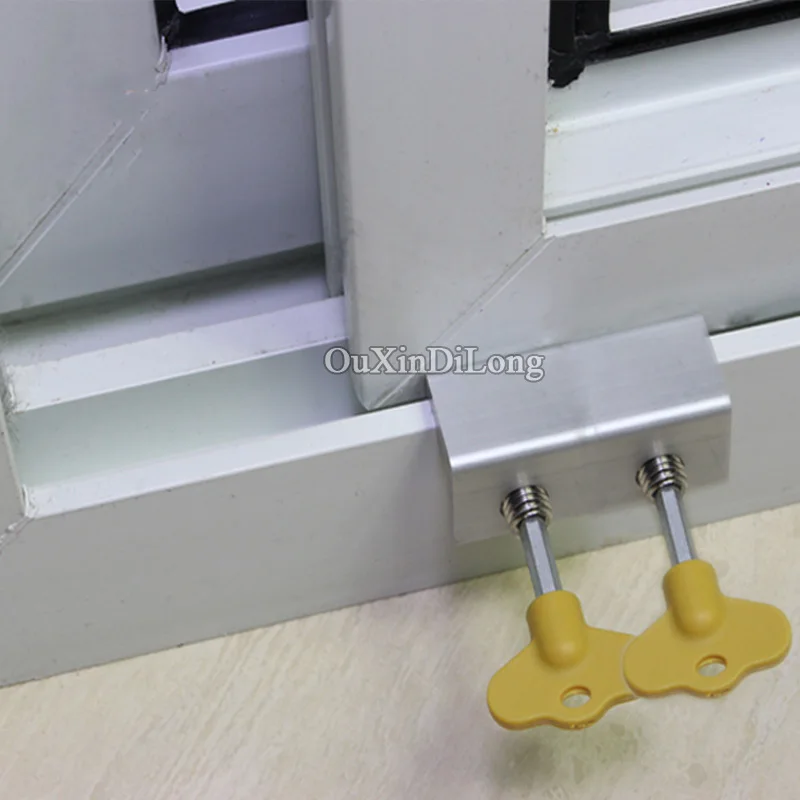 HOT 2PCS Sliding door and window lock screen aluminum plastic limit anti-theft Children safety Lock | Обустройство дома