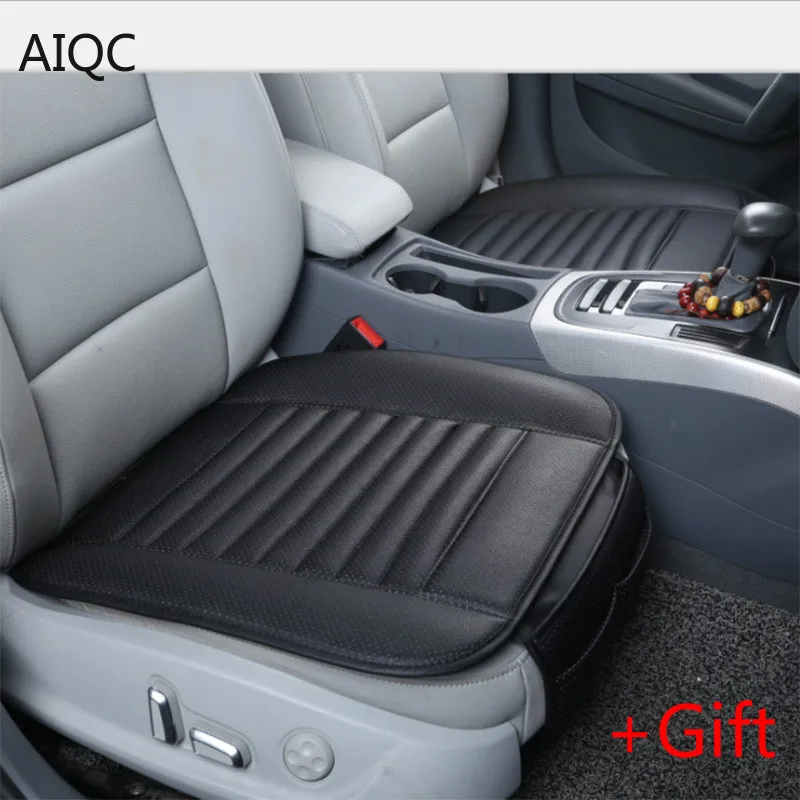 

PU Leather Car Front Seat Cover Four Seasons Bamboo charcoalAnti Slip Mat Car Single Seat Cushion Cover Universal Auto Chair Pad