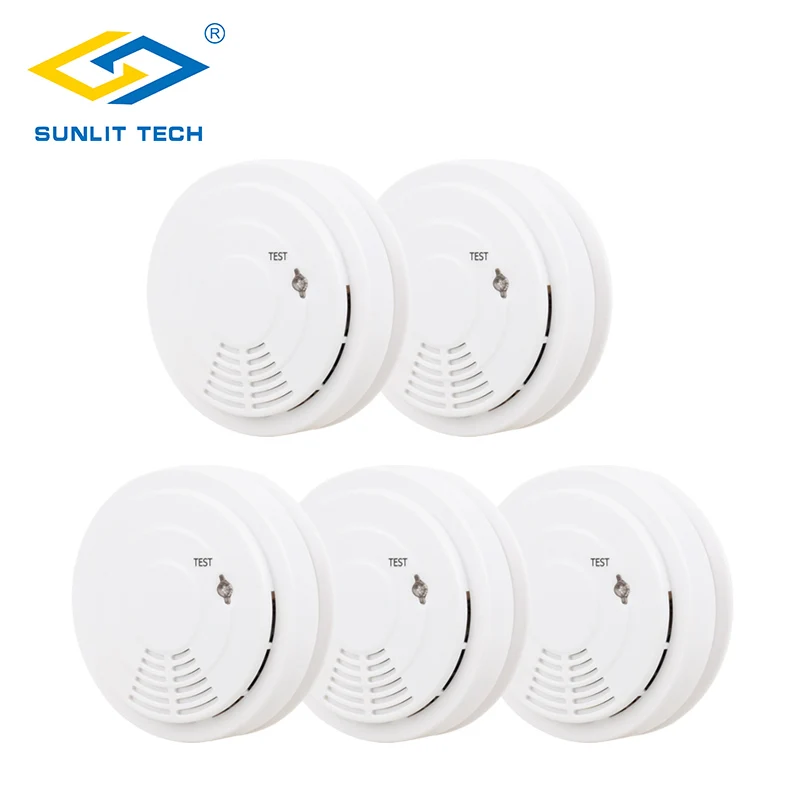 5pcs Wireless Smoke Detector High Sensitivity Fire Alarm ...