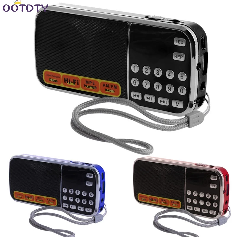 

Mini LCD Receiver Digital FM AM Radio Speaker USB Micro SD TF Card Mp3 Player