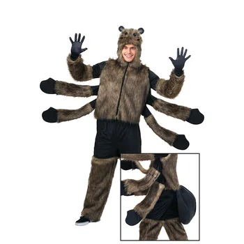 

Winter Halloween Adult Spider Costume For Men Man's Cosplay Costumes Attached Cuddly Animal Clothes Disfraces Adultos