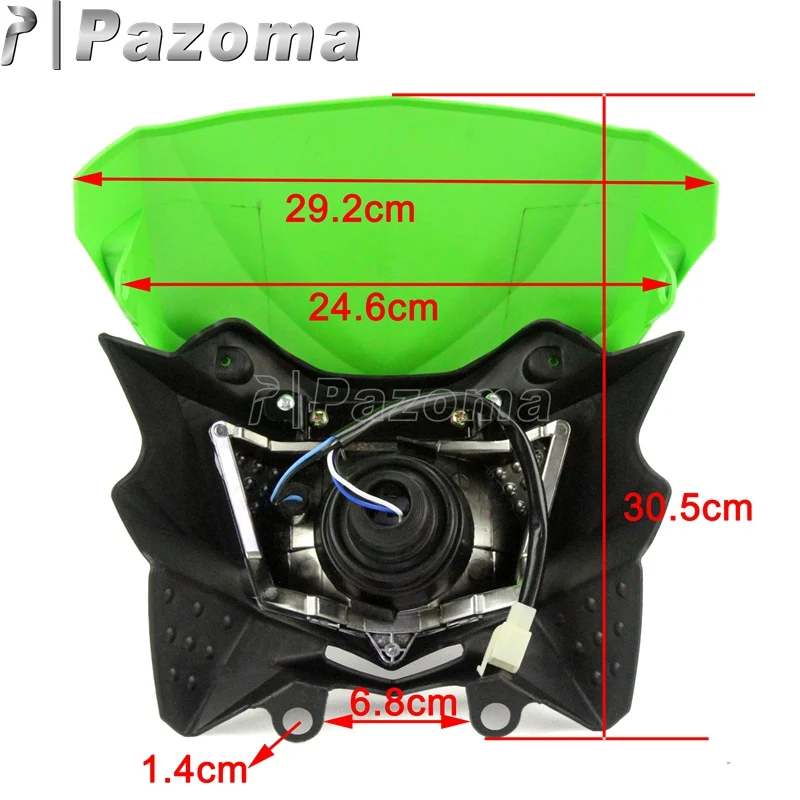 Универсальный зеленый налобный фонарь для мотоцикла для мотокросса, двойной спортивный фонарь для Kawasaki KX 450 KLX110 KDX KLE KLR 250 налобный фонарь