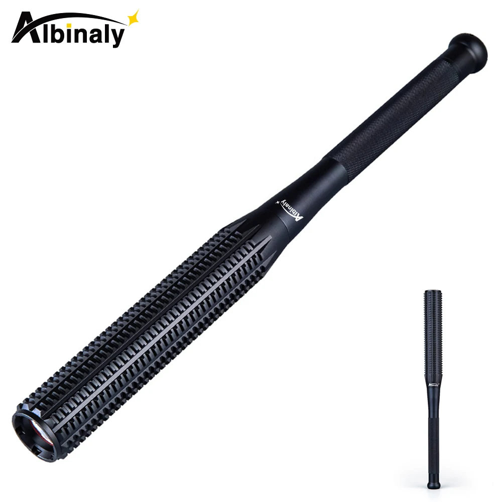 

Albinaly Baseball Bat LED flashlight 3800 lumens CREE-XML-T6 super bright baton torch for emergency and self defense Use 18650