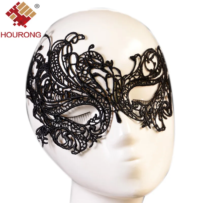 hourong 1 pc sexy lady lace mask cutout eye mask for masquerade sexy women queen mask halloween party decoration