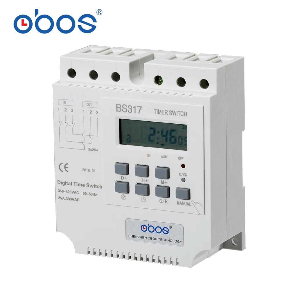 Трехфазный таймер OBOS good credit BS317 380 В/25A/16A трехфазный двигатель 16 раз