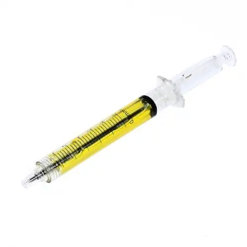

5pack 1 PCS Liquid Novelty Syringe Ballpoint Pen Stationery Cute Syringe Ballpoint Pen Office Supplies Child Gift, Yellow 13cm