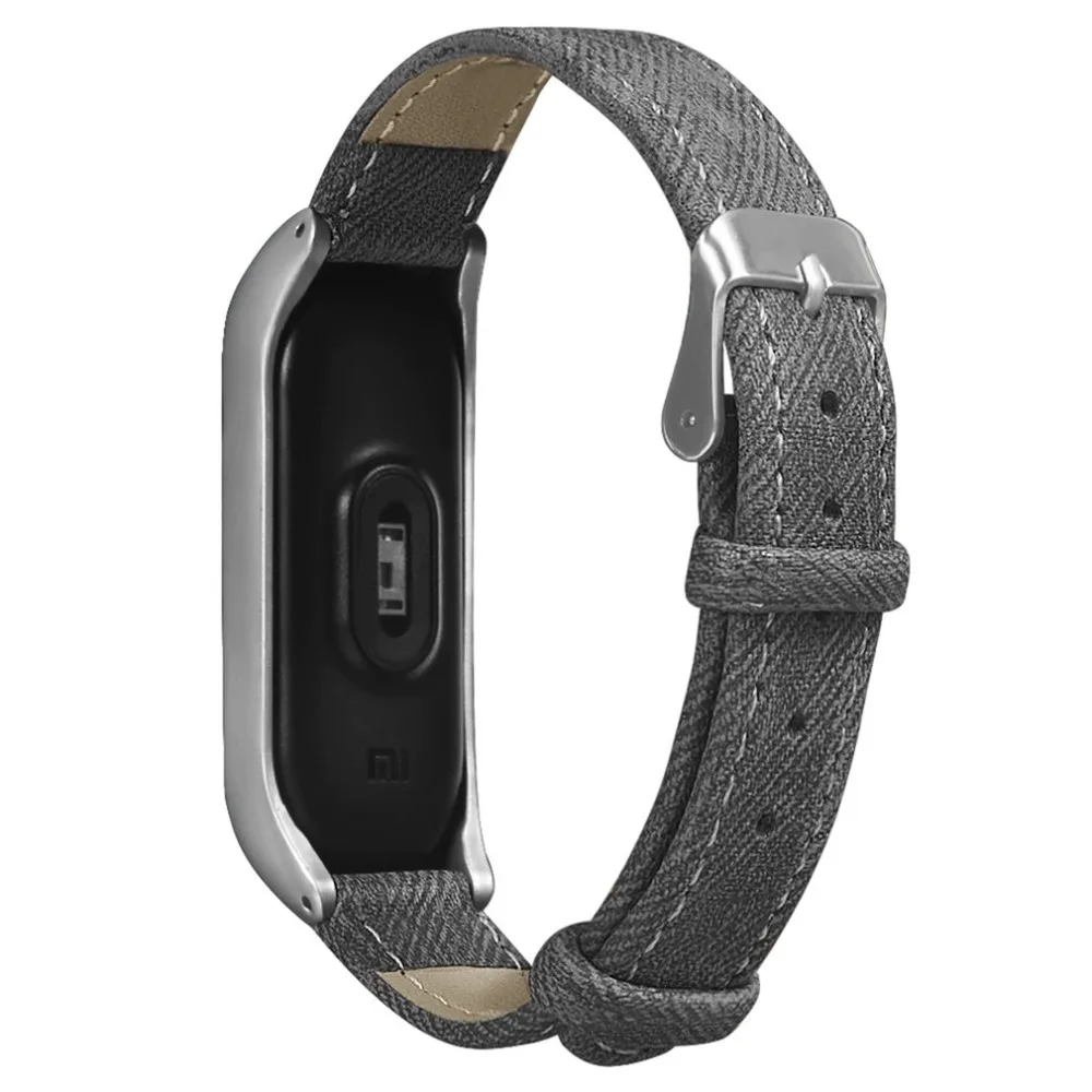 Ремешок на запястье для Xiaomi Mi band 3 спортивный кожаный браслет для Xiaomi Mi band 3 Смарт часы браслет с металлическими чехлами