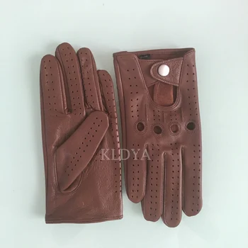 

Luxury Men Genuine Leather Gloves 100% Sheepskin Gloves Fashion Mens Wrist Breathable Unlined Driving Gloves Male Female Mittens