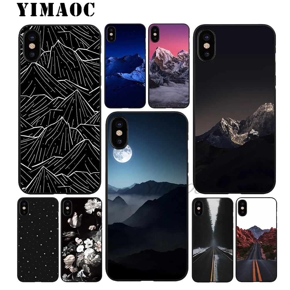 Мягкий силиконовый чехол YIMAOC The dark sun mountains из ТПУ черного цвета для iPhone X или 10 8 7 6 6S