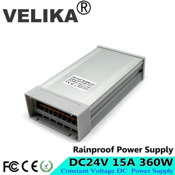 

Single Output Rainproof Power Supply Switching DC24V 360W Driver 110v 220V AC DC 24V SMPS For LED Strip Modules CCTV Lighting