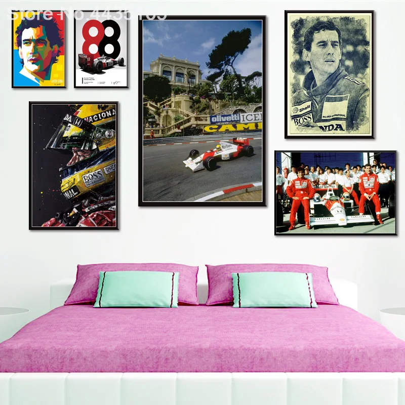 Ayrton Senna da Silva Car Racer Art Poster Настенная картина холст живопись для гостиной плакаты и