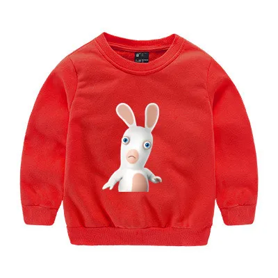 Красный От 2 до 12 лет Raving Rabbids Детская толстовка для маленьких детей на осень симпатичная одежда для маленьких мальчиков и девочек топы и толстовка b076 - Цвет: Красный