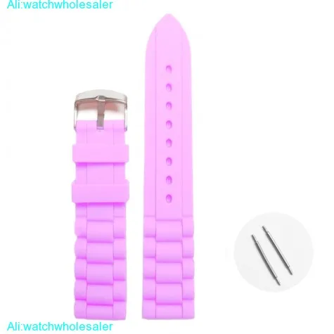 16mm Elegant Mauve Silicone Jelly Rubber Ladies Watch Band Straps WB1002R16JB
