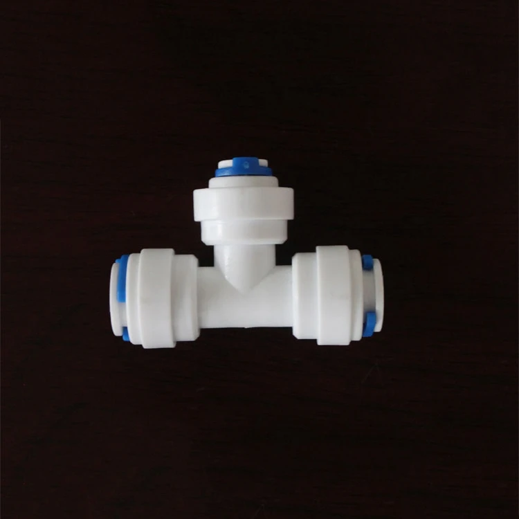 

3/8" OD Tube 1/4" OD Tube 3/8" OD Tube Qucik Connection Tee Type RO Water Connector Reverse Osmosis Aquarium System Pipe Fitting