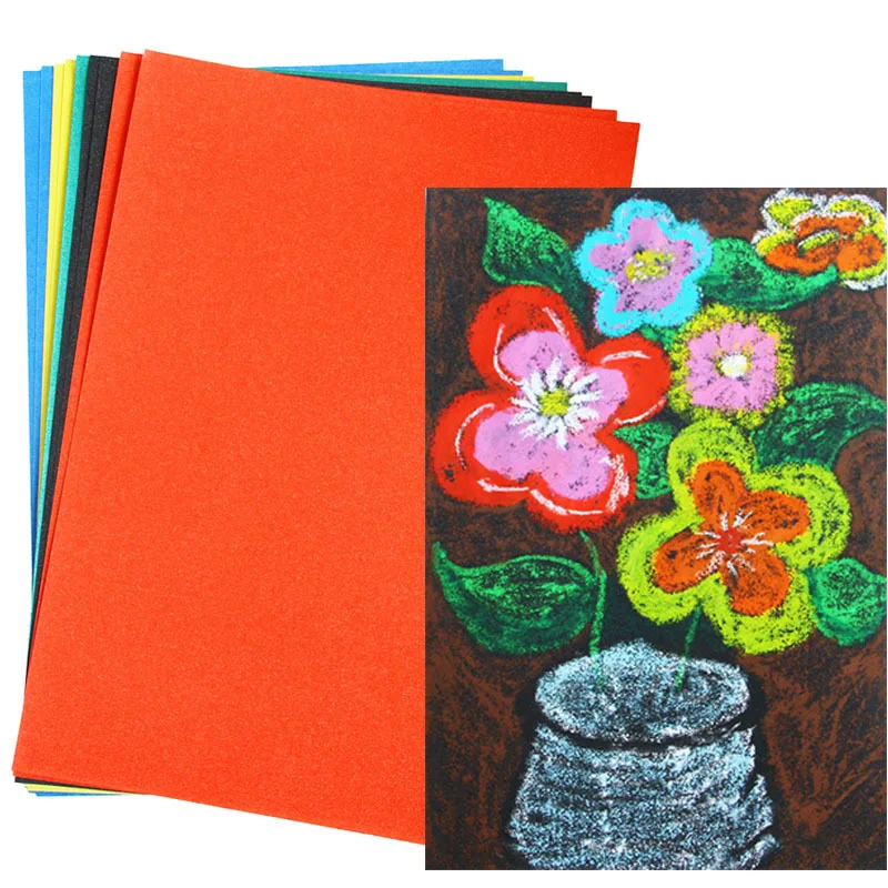 30PCS Coloured sandpaper DIY Children's Creative Art Materials Oil