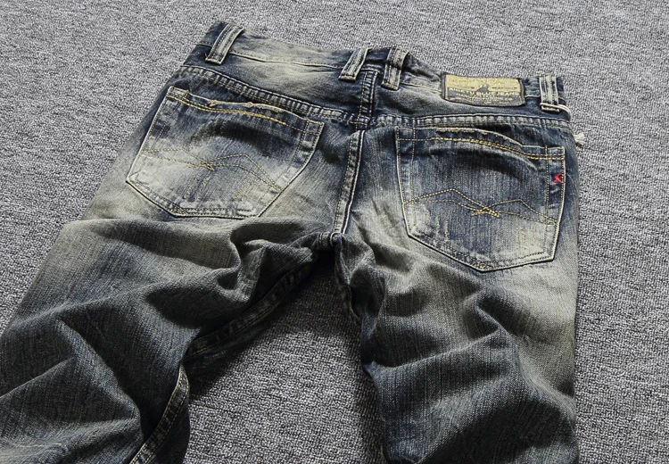 Итальянские модные мужские джинсы в винтажном ретро стиле, зауженные рваные джинсы Homme Balplein, Брендовые мужские джинсы из хлопка, байкерские мужские джинсы