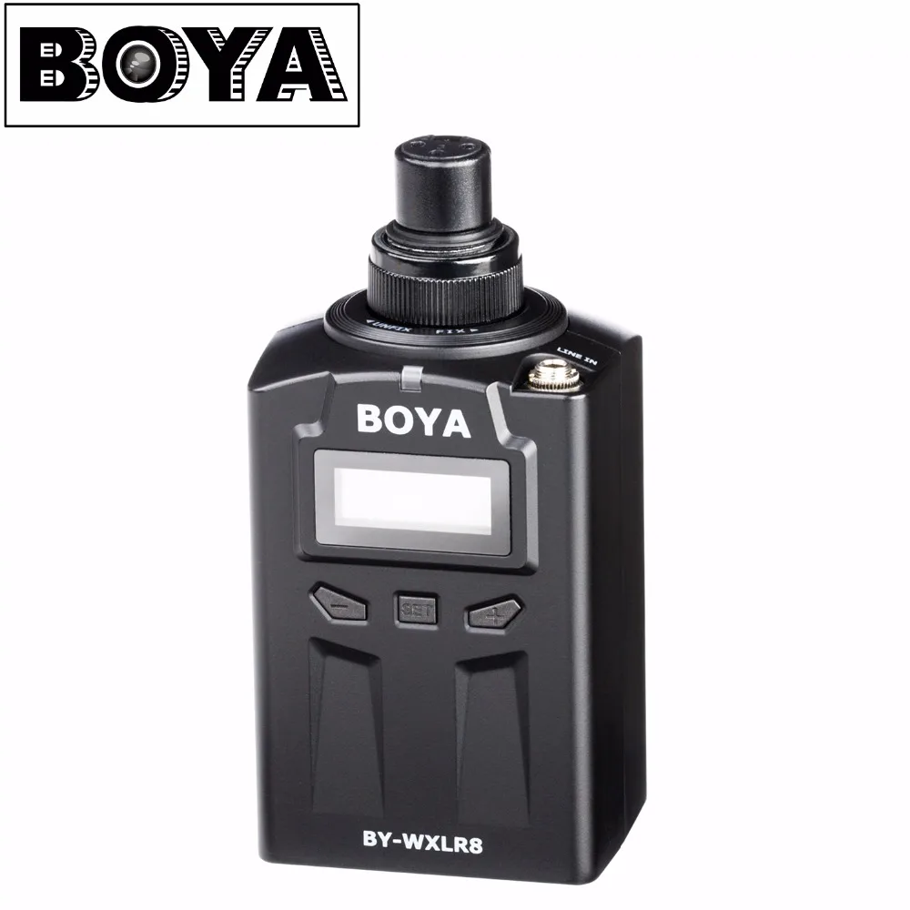 BOYA BY-WXLR8 Plug-on XLR Audio Transmitter with LCD Display for BY-WM8 BY-WM6 Wireless Lavalier Microphone System BOYA BY-WXLR8 Plug-on XLR Audio Transmitter with LCD Display for BY-WM8 BY-WM6 Wireless Lavalier Microphone System
