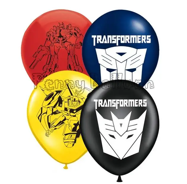 

10pcs/lot Cartoon car latex balloons baby showr boy super hero truck birthday party decorations kids toys black robot balons