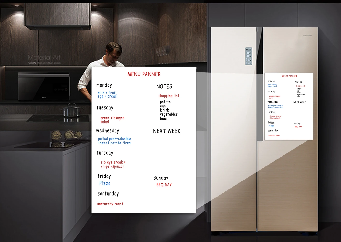 A3 магнитный календарь для холодильника-сухая стираемая доска для холодильника-ежемесячная белая доска-идеальный планировщик Кухня Офис