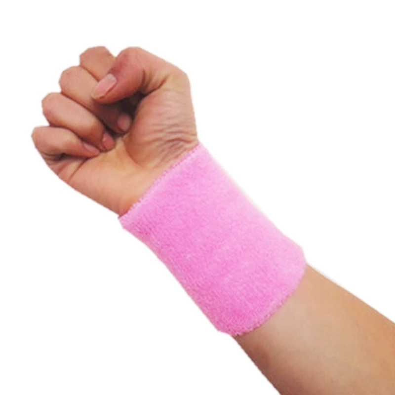 Новые хлопчатобумажные браслеты повязки на запястье Sweatbands Sweatband для спорта тенниса спорта на открытом воздухе мягкие и удобные абсорбирующие - Цвет: PK