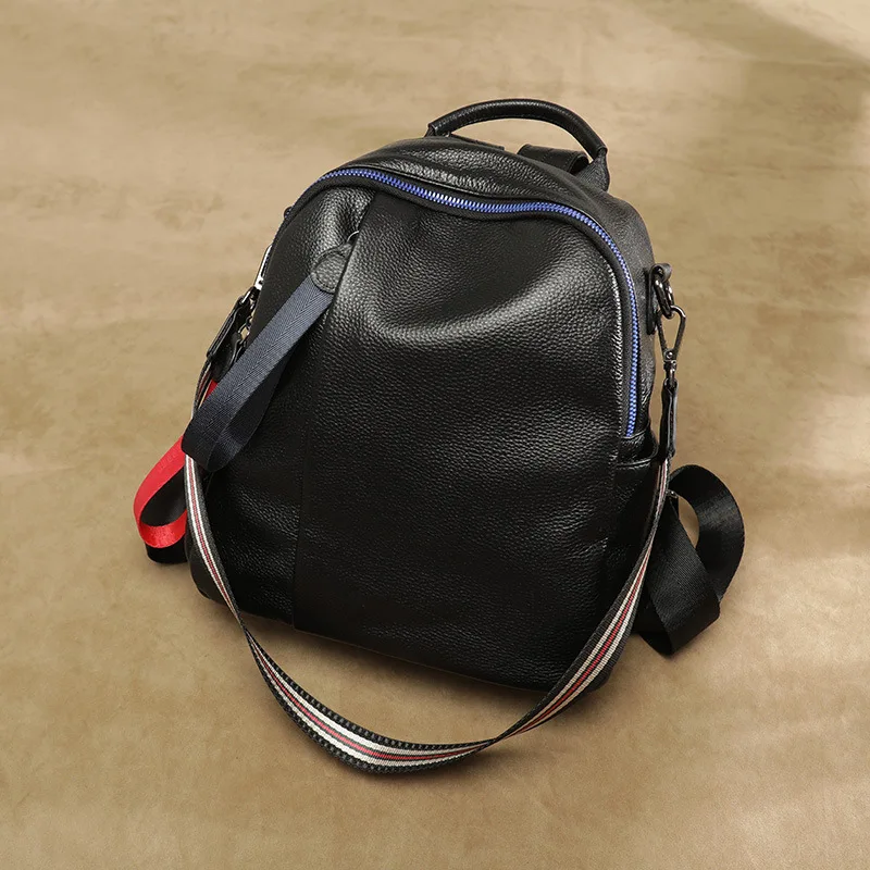 Женский рюкзак для отдыха двойного назначения, большая вместительность, обновленная модель, натуральная коровья кожа, женский рюкзак, школьный студенческий рюкзак для ноутбука
