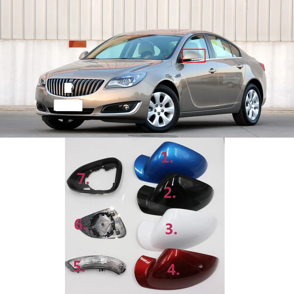 

CAPQX 1PCS For Buick Regal 2009-2015 Heating Rearview Mirror Glass Side Mirror Cover Lid Turn Signal Light Trim Shell Frame Hood