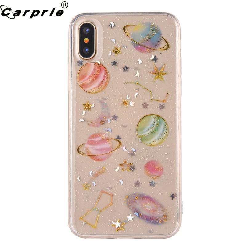 

CARPRIE Soft TPU Case Cover For iphone XS/XS MAS/XR Simple Design Planet Character Printing Clear Mobile Phone Case 90122