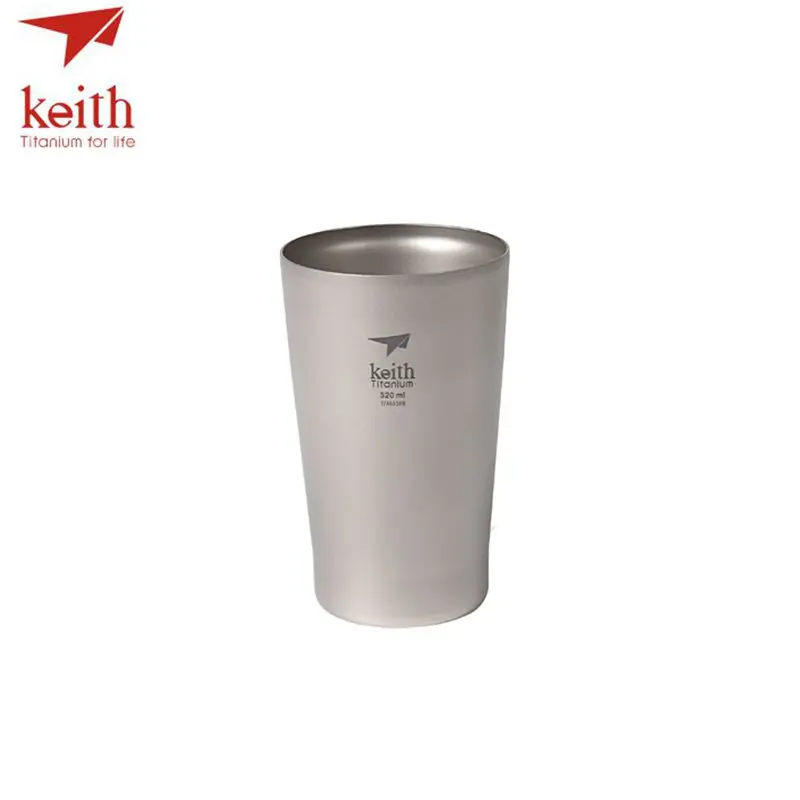 Keith doble pared de titanio cerveza Tazas aislamiento Vasos y copas al aire libre camping Tazas ultraligero taza del viaje 320 ml 98g ti9221