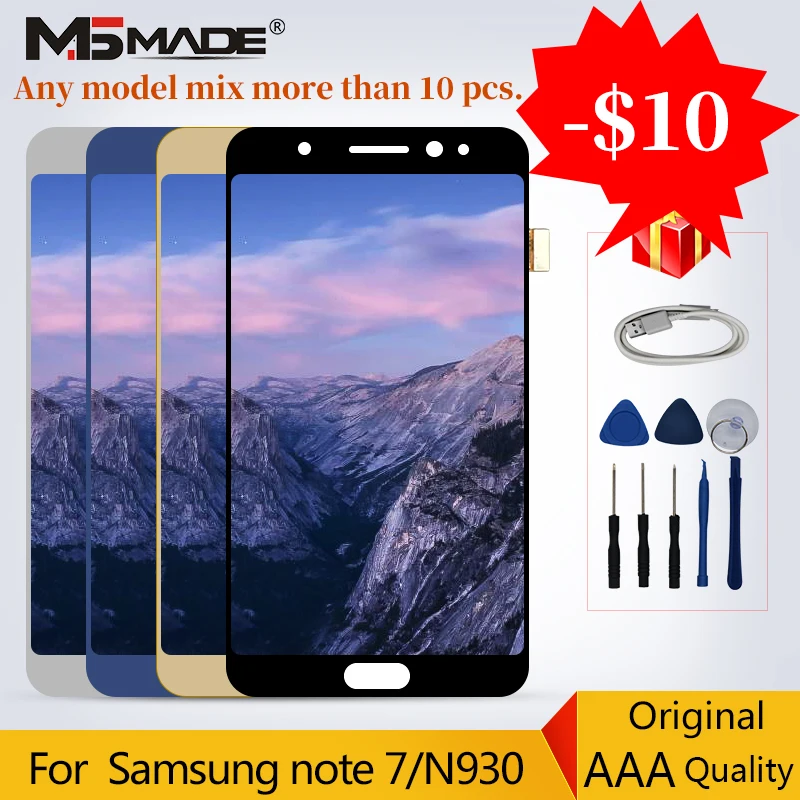 

100% Original For Samsung Galaxy Note 7 N930 LCD Display Touch Screen Note7 N930F Digitizer Replacement Parts NO Shadow