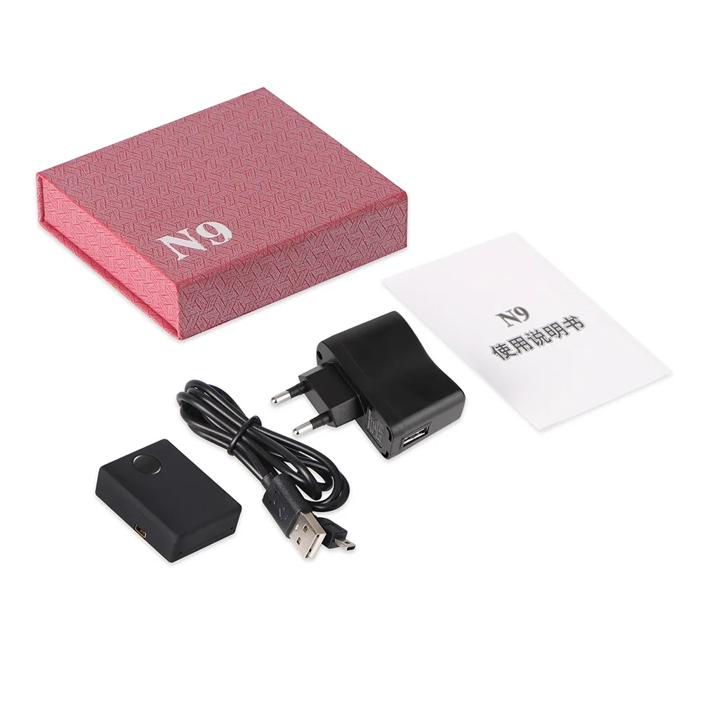 With Box and Charger N9 Мини GSM устройство аудио монитор шпионское прослушивание наблюдения персональная мини Голосовая активация встроенный в два микрофона 12 дней в режиме ожидания - Цвет: With Box and Charger