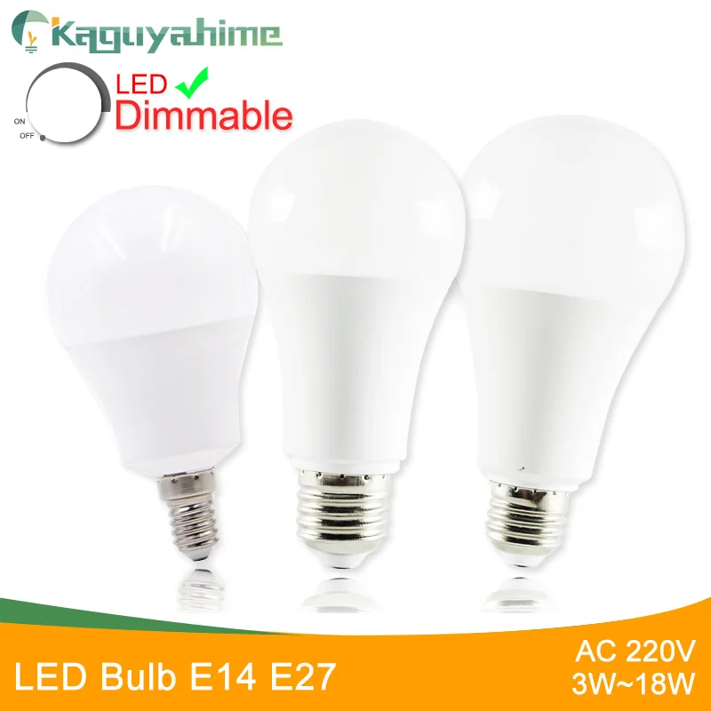 

Kaguyahime Dimmable Ultra Bright E27 E14 LED Lamp Light LED Bulb 220V 3W 5W 6W 9W 12W 15W 18W Bombilla Lampada Lampara LED