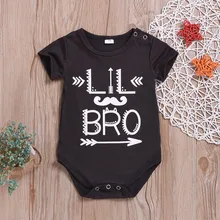 Детские летние комбинезоны с короткими рукавами и надписью Lil bro, боди с принтом «Братья Харбин», комплекты одежды# py35US