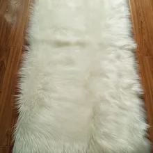 Противоскользящий коврик из искусственной овчины, шелковистый коврик из овчины для дивана цвета слоновой кости, коврик с ворсом для спальни, меховой коврик для гостиной, спальни