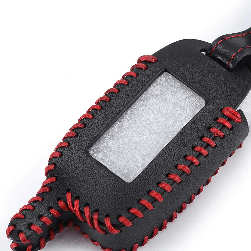

A9 Leather Key Case For For Starline A9 A6 A8 A4 Car LCD Alarm Remote Controller Keychain Cover Hand-Made Style Accessories