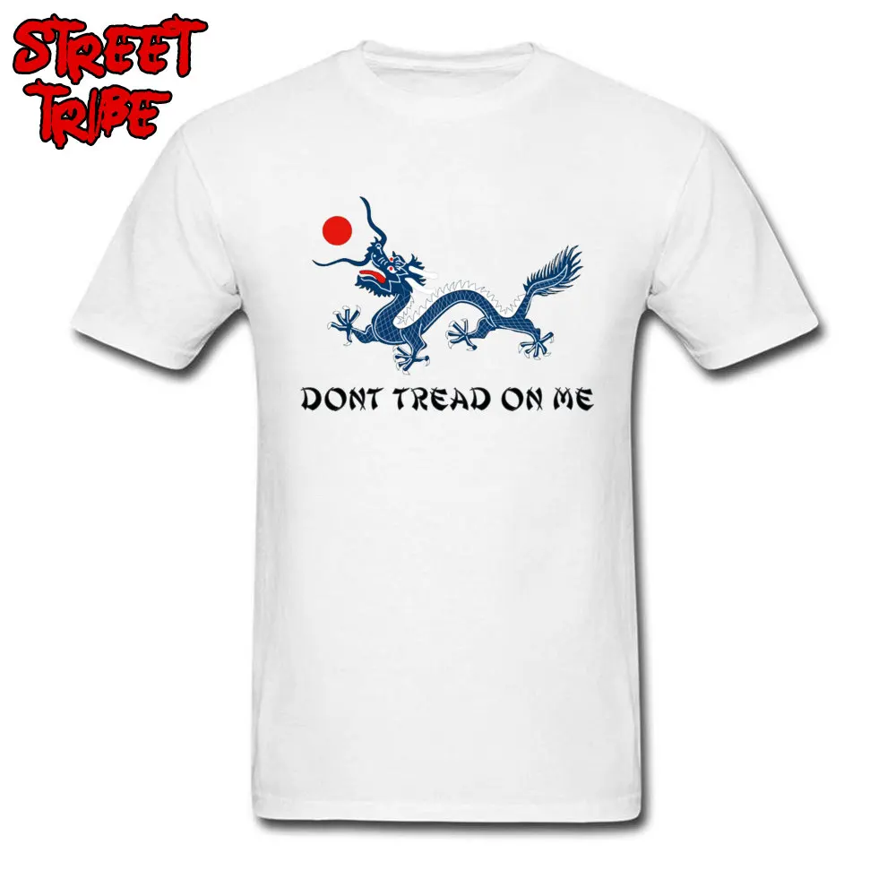 2018 Hot Sale Men's T Shirt O Neck Short Sleeve Cotton Gift Tops & Tees Comics Tshirts Wholesale DONT TREAD ON ME QING DYNASTY CHINA EMPIRE GAD white
