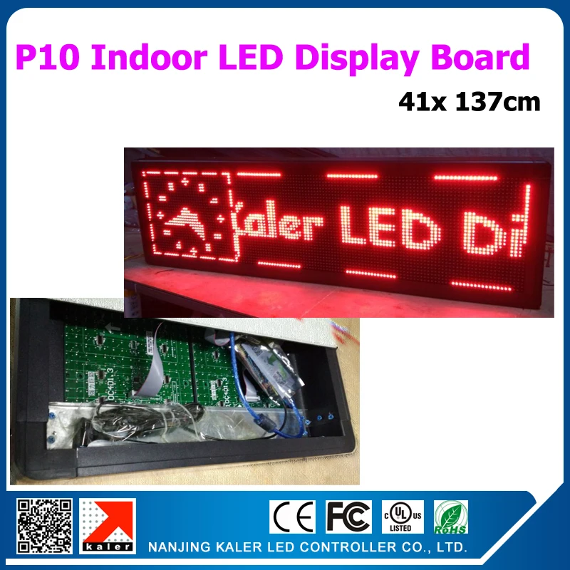 

Semi-outdoor scrolling led display sign board red color 41x 137cm led display without backplane not waterproof indoor led sign