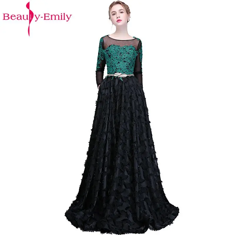 Kecantikan Emily Desain Baru Mewah Renda Gaun Malam Panjang 2018 A Line Lantai Panjang Kereta Pengadilan Pesta Formal Wanita Gaun Evening Dresses Aliexpress