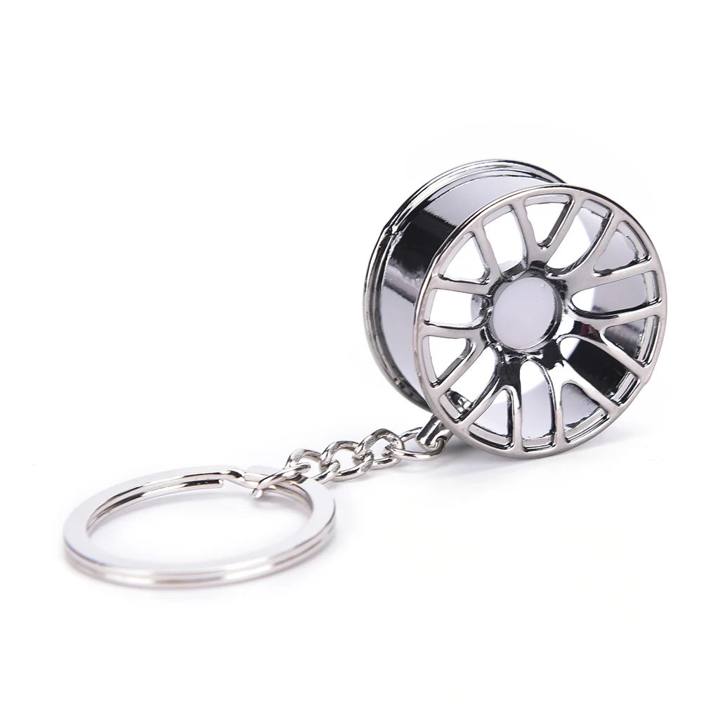 Automotive Wheel hub Keychain auto Tire rims key chain auto parts