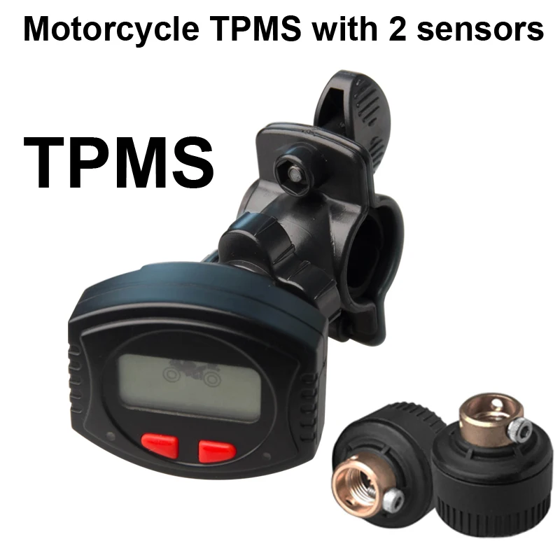 Мотоцикл TPMS подходит для 2 колес, водонепроницаемый заряжаемый ЖК-кронштейн PSI/BAR система контроля давления в шинах