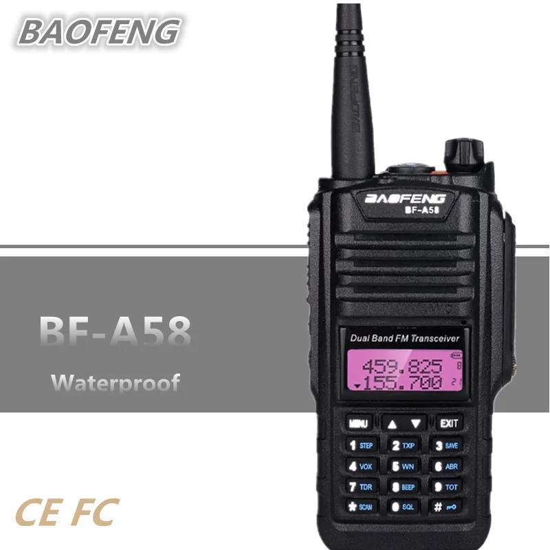 Baofeng BF A58 Walkie Talkie Waterproof Portable CB Radio UHF VHF Dual ...