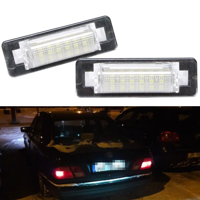 2pcs LED Number License Plate Lamps OBC Error Free 18 LED for Mercedes