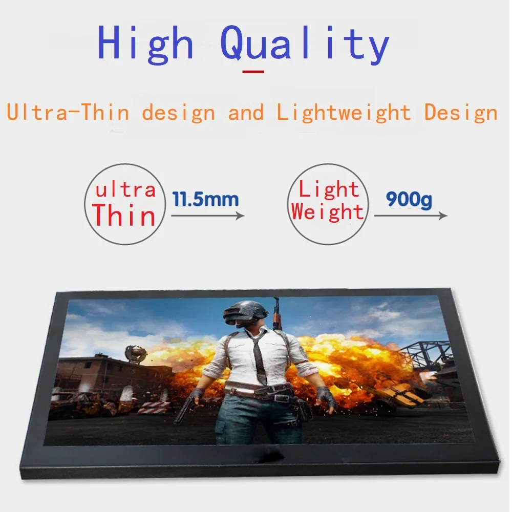 13.3 inch FHD 1920x1080 Monitor 1080P IPS Game Display Dual HDMI Input for PC DVD PS3 PS4 Xbox One